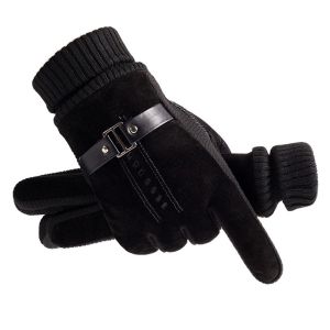 THANKSKY Clambing Lạnh + Bảo Vệ Lái xe Dày Cưỡi + Găng Tay Windproof Da lộn Sang trọng Ấm Hàn Quốc + Găng Người đàn ông + Găng Tay PU + Da Mùa Đông + Găng Tay