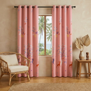 【BUY 1 TAKE 1】140*210cm MH Window Curtain Shade Blackout Kurtina curtain with 6 Plastic Rings Curtain New Design Soft Cotton Door and Window Curtain