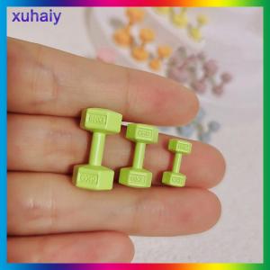 xuhaiy 1Pcs 1 12 Dollhouse Miniature Barbell Dumbbells Fitness Gym Mini Dumbbells Model Toys Weights Lifting Equipment Accessories