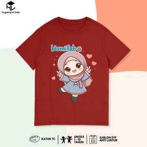 Baju Atasan Kartun Islami Anak Perempuan - Kaos Harian Karakter Kartun Hijab Cewek Lucu 1 - 10 Tahun