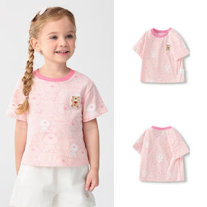 Balabala ngắn tay cho bé gái T-Shirt cotton nhanh khô mùa hè 2025 trẻ mới biết đi