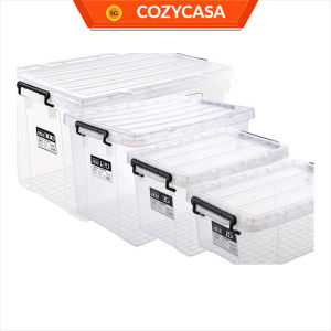 【COZYCASA】Stackable Transparent Storage Box / Storage Organisers / Multipurpose PP Storage Container with Handle
