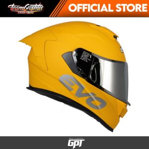 EVO GT PRO MATTE YELLOW SILVER LENS FULL FACE DUAL VISOR WITH FREE CLEAR LENS