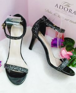 Giày cao gót nữ gót nhọn cao 8p quai ngang kim tuyến hàng QC full hộp