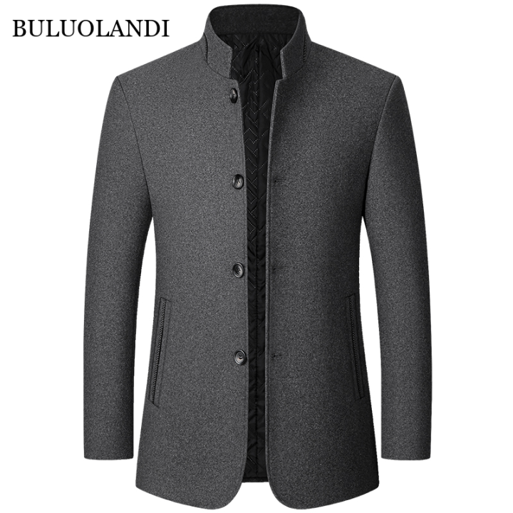 BULUOLANDI Spring Autumn Winter 25% Wool Men Thick Coats
