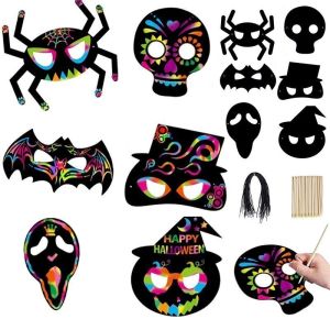 Mainan Anak Melukis Topeng Magic Warna Warni Scratch Note 6 Set in 1