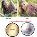 【Sabai_sabai】รีเฟล็กซ์(Reflector)แผ่นสะท้อนแสง 5 in 1 พร้อมซองใส่ แบบพกพา 30CM Mini Multi Functional Collapsible Light Reflector. 