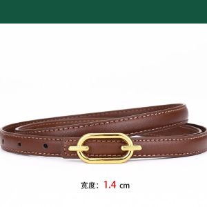 【Gift Box】Hernes Belts for Women 1.4cm Genuine Leather Waistband Belt for Jeans Dress Pants Gift for Her Black Belt Silver Buckle Belt
