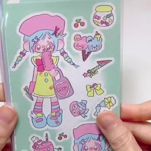 LZD  Original Wow Card × Pear Co-Branded Domestic Character Stickers   GOKA Stickers Qianxi Hot Girl Asian Culture Sweet Funeral Stickers