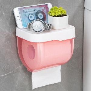 Believe Creative Toilet Paper Holder Wall-Mounted Waterproof Covered Tissue Roll Box Bathroom Storage Box Free Punching