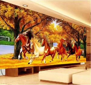 Full Round Drill 5D DIY Diamond Painting "gold Full of land Horse to Success Eight horsesog " Embroidery Cross Stitch 5D Home Decor Gift