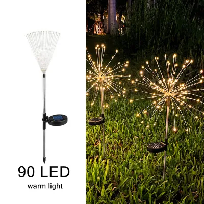 90/120LED Đèn sân vườn năng lượng mặt trời Đèn pháo hoa LED chống nước ngoài trời để trang trí Giáng sinh