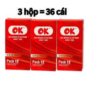 Combo 3 hộp- Bao cao su OK không mùi 36 cái