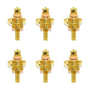 Holiday Themed Metal Napkin Holders 6Pieces Nutcrackers Soldier Design Durable Kitchen Decorations