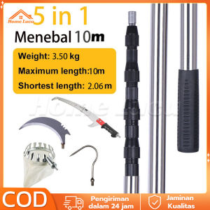 4/5/6/7M Tongkat Panjang Untuk Petik Buah metal fruit picker / Gergaji Pemangkasan Cabang Ranting Dahan Benalu Tiang Tongkat Teleskopik