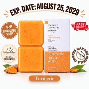70g Exfoliating Scrub Soap Turmeric / Kojic Acid / Glutathione / Atlantic Cedar Face & Body