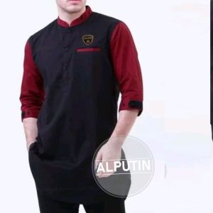 Baju Koko Kurta Pakistan Long Slevee Agam Lengan 3/4 Baju Muslim Pria Terbaru ALPUTIN