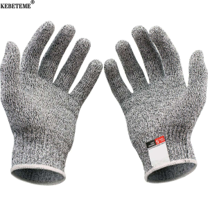 KEBETEME 2Pair Anti-cut Gloves Safety Cut Proof Stab Resistant Stainless Steel Wire Metal Mesh Kitchen Butcher Cut-Resistant Safety Gloves