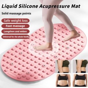 RBRY Liquid Silicone Foot Massage Pad Anti-Slip 45x75cm Jogging Mat Durable Sweat-Proof Foot Mat for Acupressure Anti-Fatigue Home Fitness