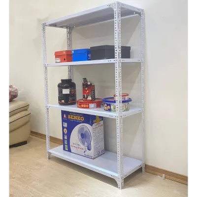 Kệ sắt V lỗ đa năng 4 tầng dài 1m x rộng 03m x cao 15m MÀU TRẮNG MÀU ĐEN
