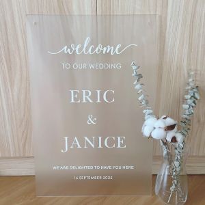 [SG] Personalised Customised Acrylic Wedding Welcome Sign UV Print Reception Sign Event Signage