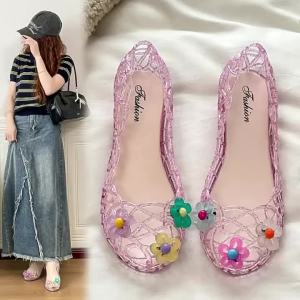 [Free Shipping] Xiaohongshu Jelly Shoe Flower Accessories Hole Shoes Crystal Shoe Decorations Flower Crystal Sandals Shoe Flowers Slippers
