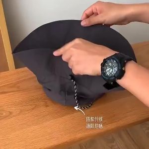 Bucket Hat with Strap and Sun Protection Outdoor Summer Thin Quick Drying Waterproof FishermanSun Protection Bucket Hat Foldable Breathable Cotton Outdoor Cap for Beach Fishing Hiking