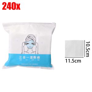 240/720Pcs 3-In-1 Stretchable Wet Compress Cotton Pad Disposable Recycled Fiber Makeup Padding Multifunction Patch Face Care Tool
