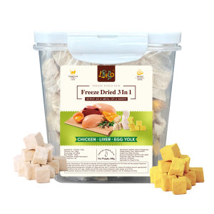 LDECO 3 in 1 Freeze Dried Cat Treats 500g Chicken Breast Liver Egg Yolk | High Protein Natural Meal Topper | MY STOCK