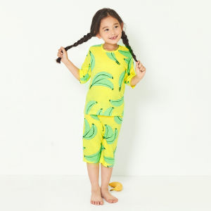 (9-40kg) Đồ bộ lửng tay quần áo thun cotton mặc nhà mùa hè cho bé trai và bé gái Unifriend Hàn Quốc 2022-1