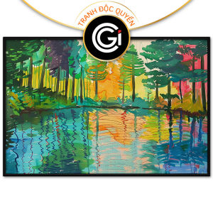 Tranh phong cách đơn giản phong cảnh trừu tượng khu rừng tranh treo tường dán tường decor nội thất.CGI-776