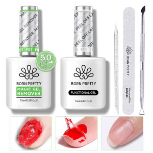 BORN PRETTY 15ml Nail UV Gel Remover 6 in 1 Gel Set Function Gel Soak Off UV LED Cleaner Nail Degreaser Gel