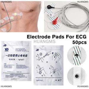 [COD] HUANGMS แผ่นอิเล็กโทรด50ชิ้น ถุงแผ่นอิเล็กโทรดทางการแพทย์แบบใช้แล้วทิ้งอุปกรณ์เสริมที่ไม่ทออิเล็กโทรดสำหรับกระตุ้นกล้ามเนื้อคลื่นไฟฟ้าหัวใจ
