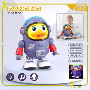 ONE-M311 Mainan Anak Bebek Astronot Joget Robot Menari Ada Lampu + Musik / Dancing Robot Joget Space Duck Dance Kids / Mainan Bebek Luar Angkasa