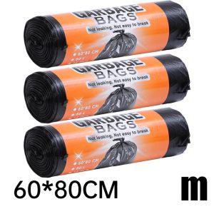 100pcs Black Flat Garbage Bag S/M/L/XL Garbage Bag for Outdoor Extra Large Heavy Duty Thickened Plastic Trash Bag Disposable Household Commercial Restaurants Garbage Bag