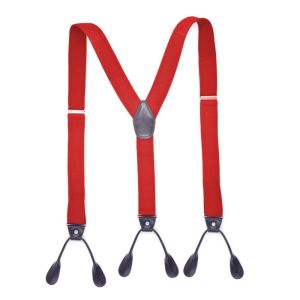 WAPKTY Adult Trimmed Button End Y Shape Vintage Adjustable Strap Clip Braces Suspenders Elastic Braces Trouser Straps Belt