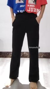 FC148-160cm Jersey Sport Netball Small Size Thin Bootcut Flare Pants Leisure Womens High Waist Stretchable Bootleg Workout Yoga Workout Fitness Zumba Running Bootcut Pants With Pockets