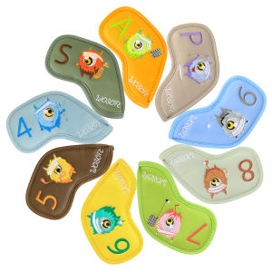 ปลอกหุ้มหัวไม้กอล์ฟ ลาย Monster Gang แบบคละสี 9 ชิ้น (CVI032) Cover Iron set 9 pcs. 4/5/6/7/8/9/P/A/S วัสดุหนัง PU ทนแด ทนฝน