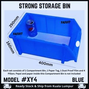 Heavy Duty Compartment Bin 1 or 3 sets Part Bin Storage Rack Plastic Stackable for Industrial Warehouse Factory Hardware Multi Tools Box Screw Workshop Spare Part Component Container Compartment Combinable Accessories Malaysia Seller Ready Stock