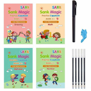 Buku Ajaib Sank Magic Book 1 Set 4 Buku + Pulpen + Refill Buku Belajar Menulis Pra Sekolah Praktis