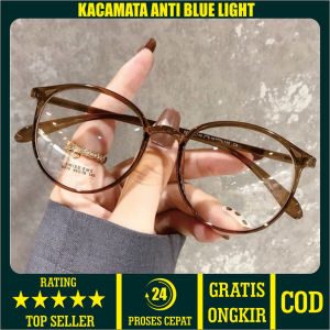 [PROMO] Kacamata Anti Blue Light Anti Radiasi Blue Ray Gaya Korea Bentuk Bulat Oval untuk Pria dan Wanita