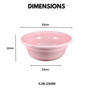 KJB Plastic Rounded Basin Tub - High Quality PP Multipurpose Washing & Cleaning - 33cm | 36cm | 39cm