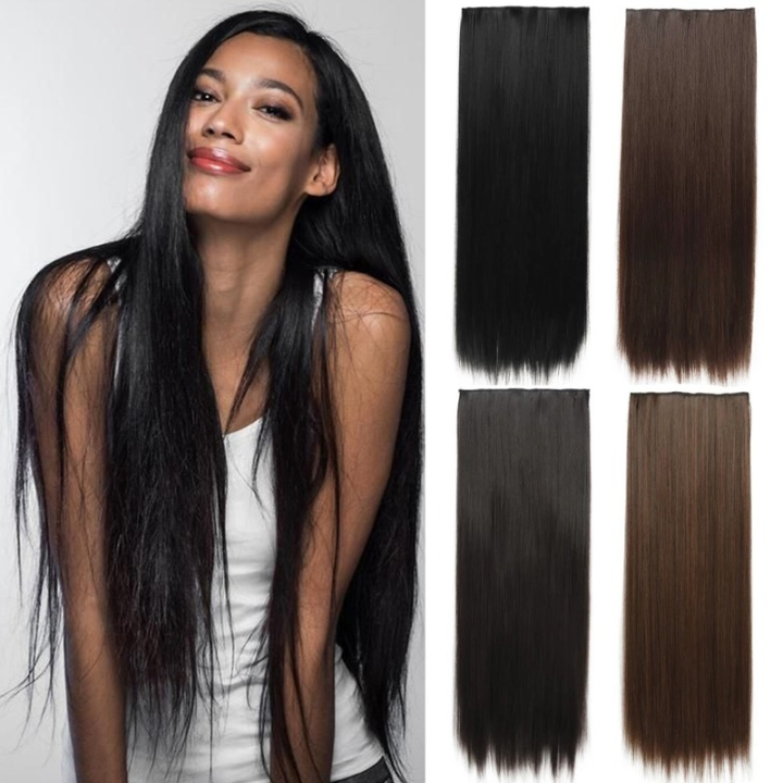 20 24 Inch Synthetic Hair Extensions One Piece Wig 5 Hair Clips