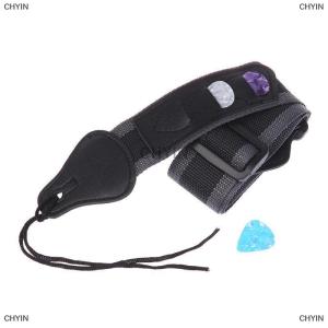 [COD] CHYIN Adjustable Electric Guitar Strap With 3 Guitar Picks Holders PU Leather Ends Acoustic Guitar Bass Strap Belt Accessories