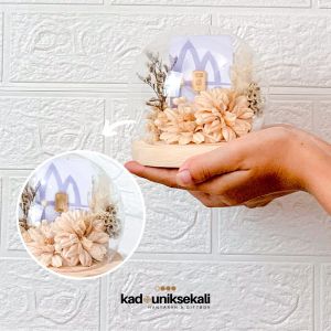 DOME GLASS TEMPAT CINCIN PERNIKAHAN NAMA FULL RUSTIC READY STOCK