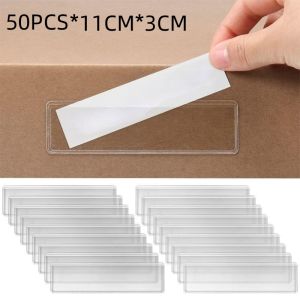 Label Display Harga Self-Adhesive Tag Holder 11x3cm/50pcs Label Holder Transparan Label Produk