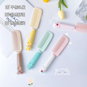Girl Hair Comb Finest-Tooth Newborn Hair Comb Infant Head Massage Comb Bath Soothing Comb Soft Handle Combs Travel Gear