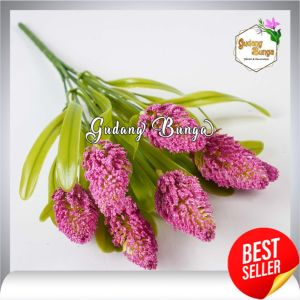 BUNGA LAVENDER GEMBUL CABANG 7 DIY HIASAN PAJANGAN RUMAH ARTIFICIAL FLOWER BEDAK DAUN BAHAN PLASTIK SILK BUATAN UNTUK DEKORASI PERNIKAHAN SNOWY LAVENDER BUKET IMPORT MURAH BERKUALITAS