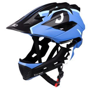 WEST BIKING 2 in 1 Full Face Kids Helmets Child Helmet Adjustable Bicycle Cycling Children Helmets for Boys Girls EPS Safety Hats for Motorcycle