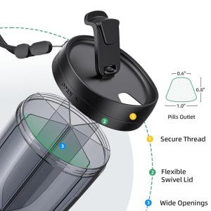 [caichuitan] ที่จัดเก็บขวดยาขนาดใหญ่กล่องใส่อาหารเสริม6วิตามินต่างๆกล่องยาที่ป้องกันการผสมและการเปิดกว้าง
